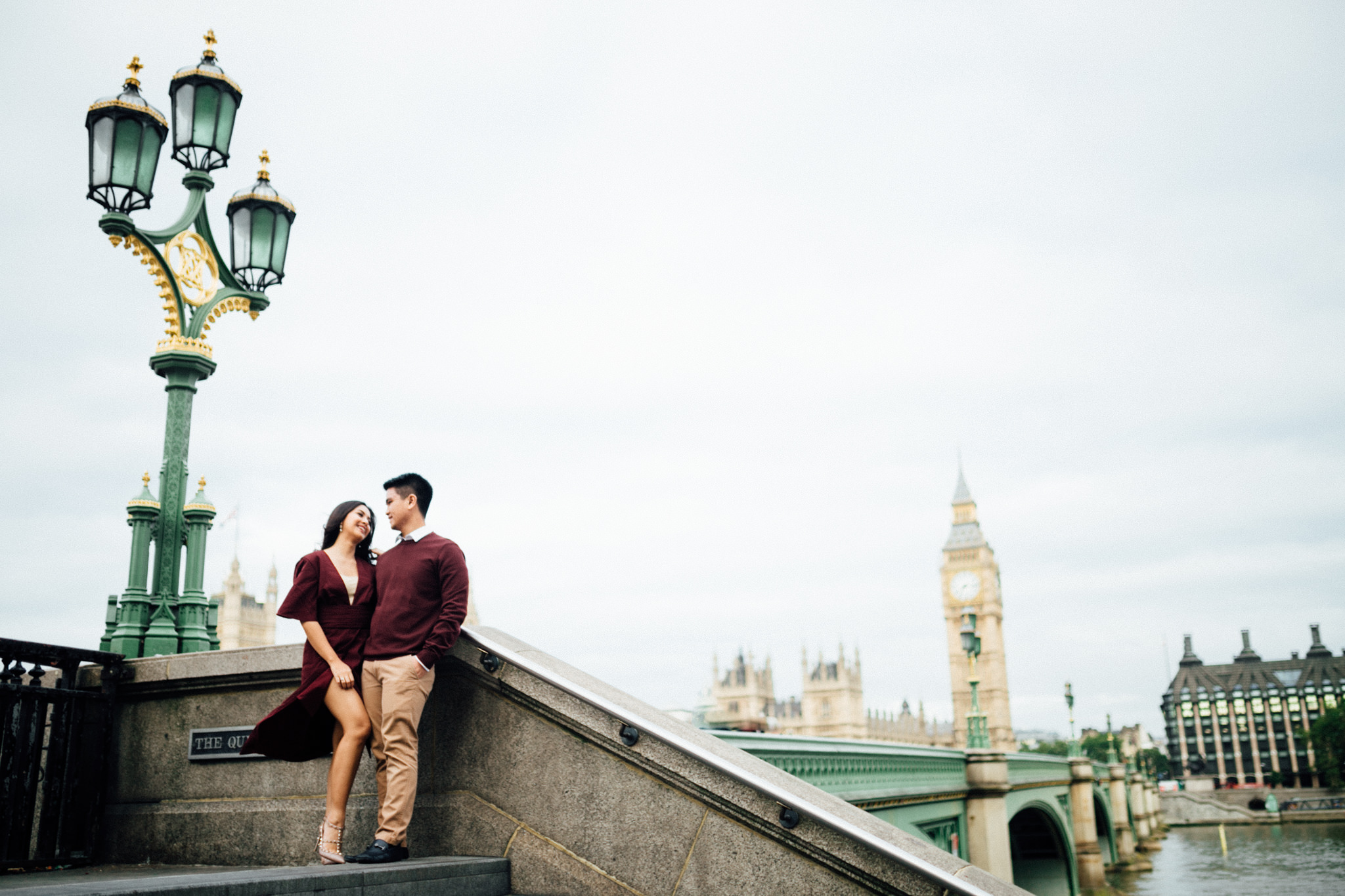 london engagement couples shoot at london eye and wesminster asian couple