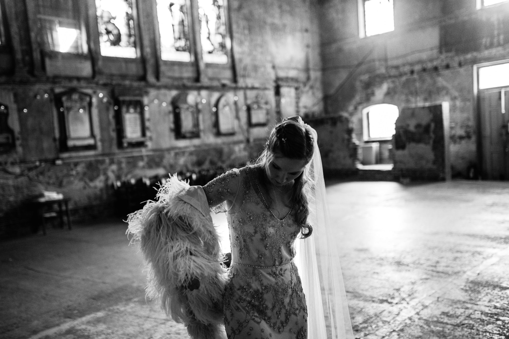 COUPLE PORTRAITS BRIDE GROOM AT THE ASYLUM LONDON WEDDING PHOTOGRAPHY