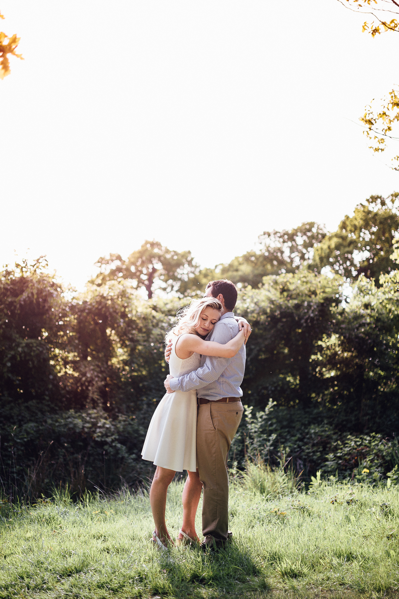 sunset engagement shoot at richmond park in the summer