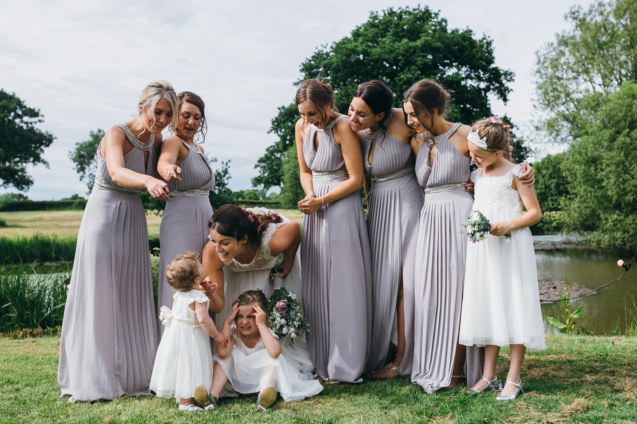 bridesmaids colorful rustic and vintage tipi wedding photography in surrey