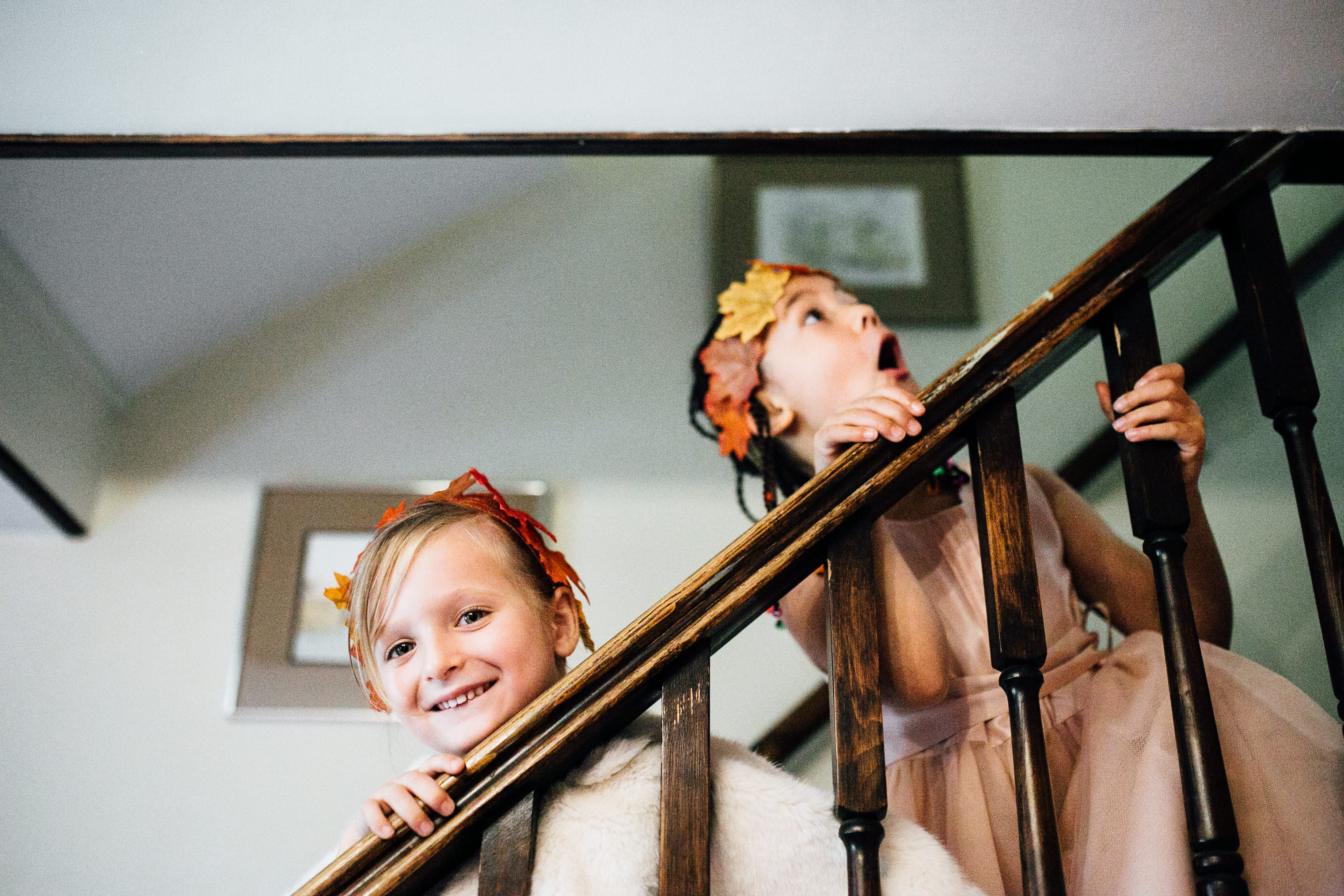 quirky fun autumn wedding in london wedding photographer documentary style prep at home