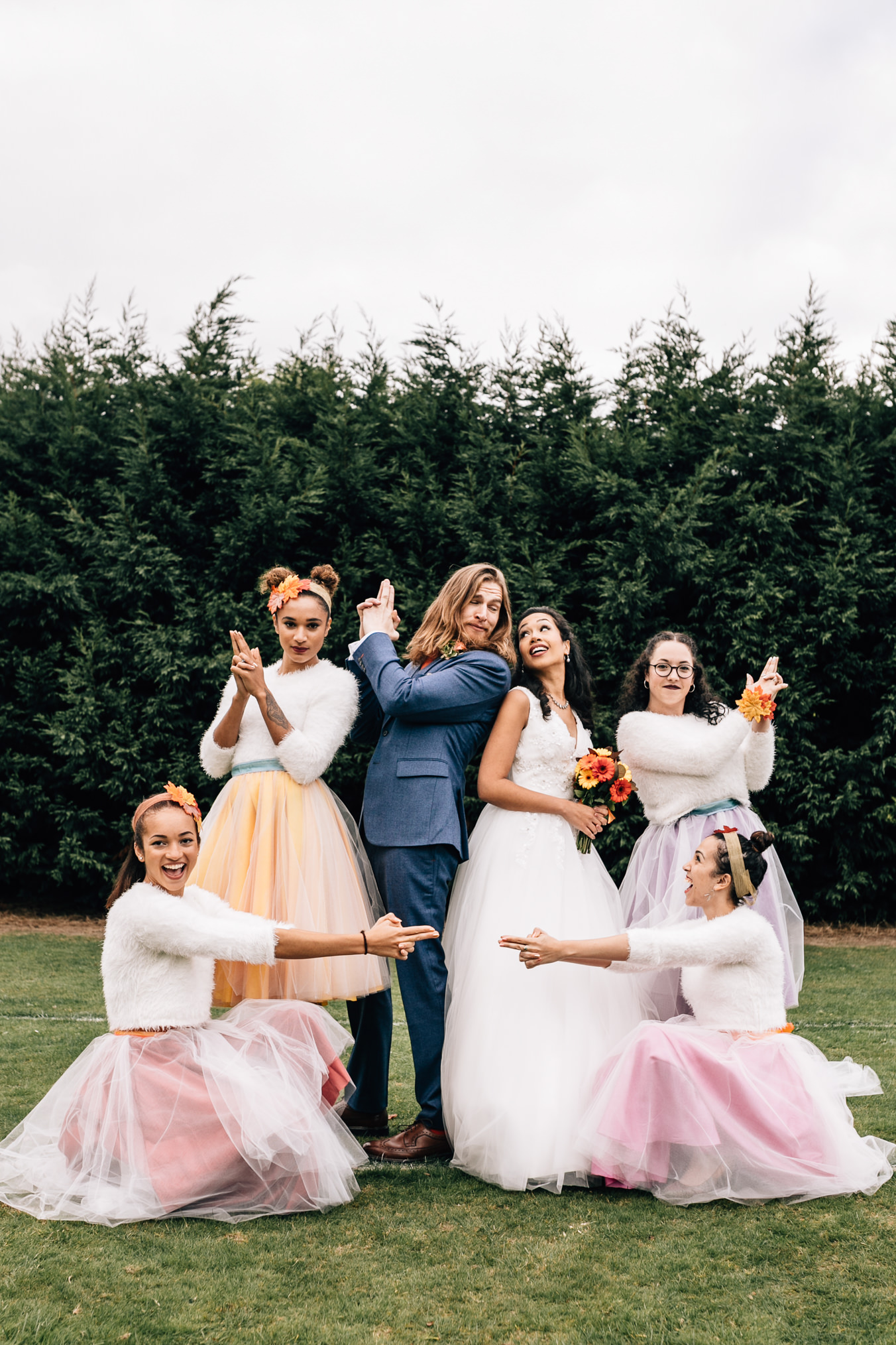 fun quirky london wedding photographer autumun bridesmaids