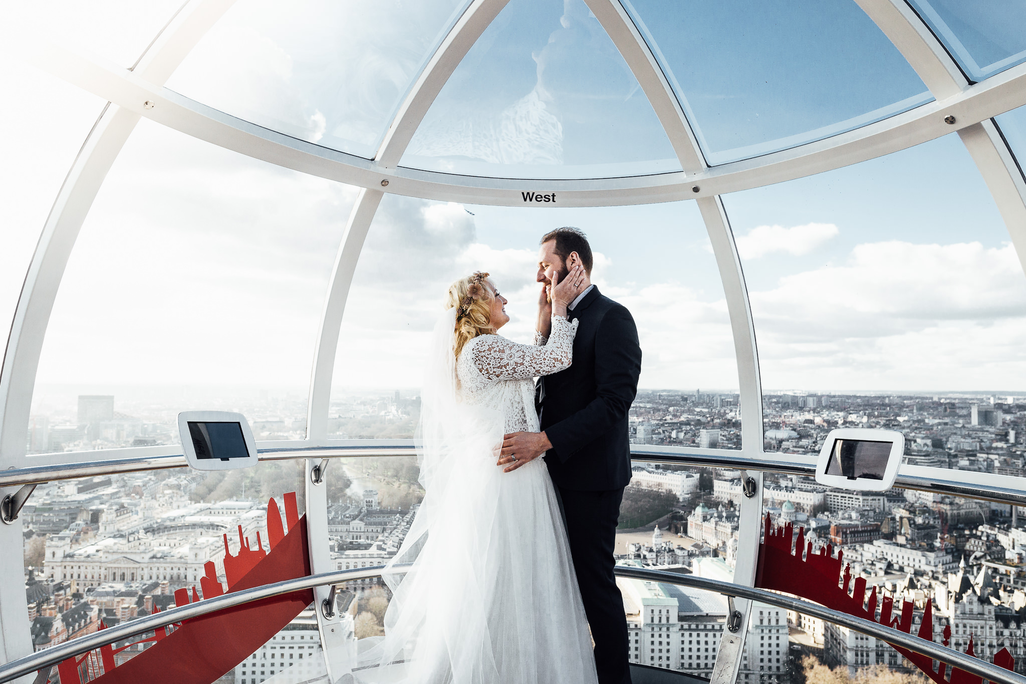 elopement photographer inside london eye humanist ceremony