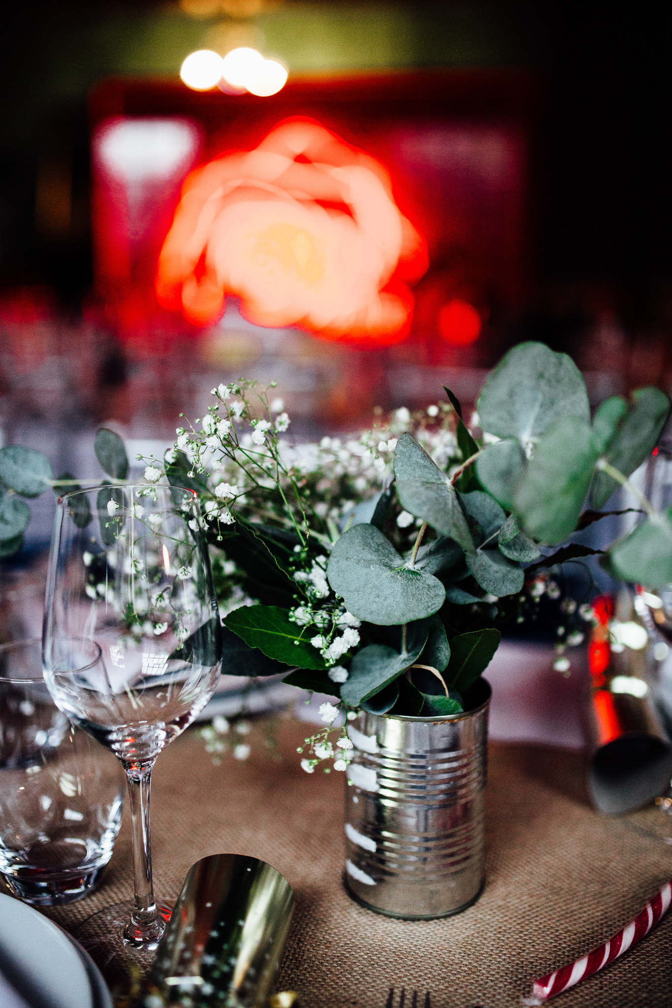 AUTUMN DECORATION PHOTOS FROM WEDDING AT ONE FRIENDLY PLACE WAREHOUSE WEDDING IN DEPTFORD LONDON FUN DOCUMENTARY WEDDING PHOTOGRAPHY NEON WEDDING