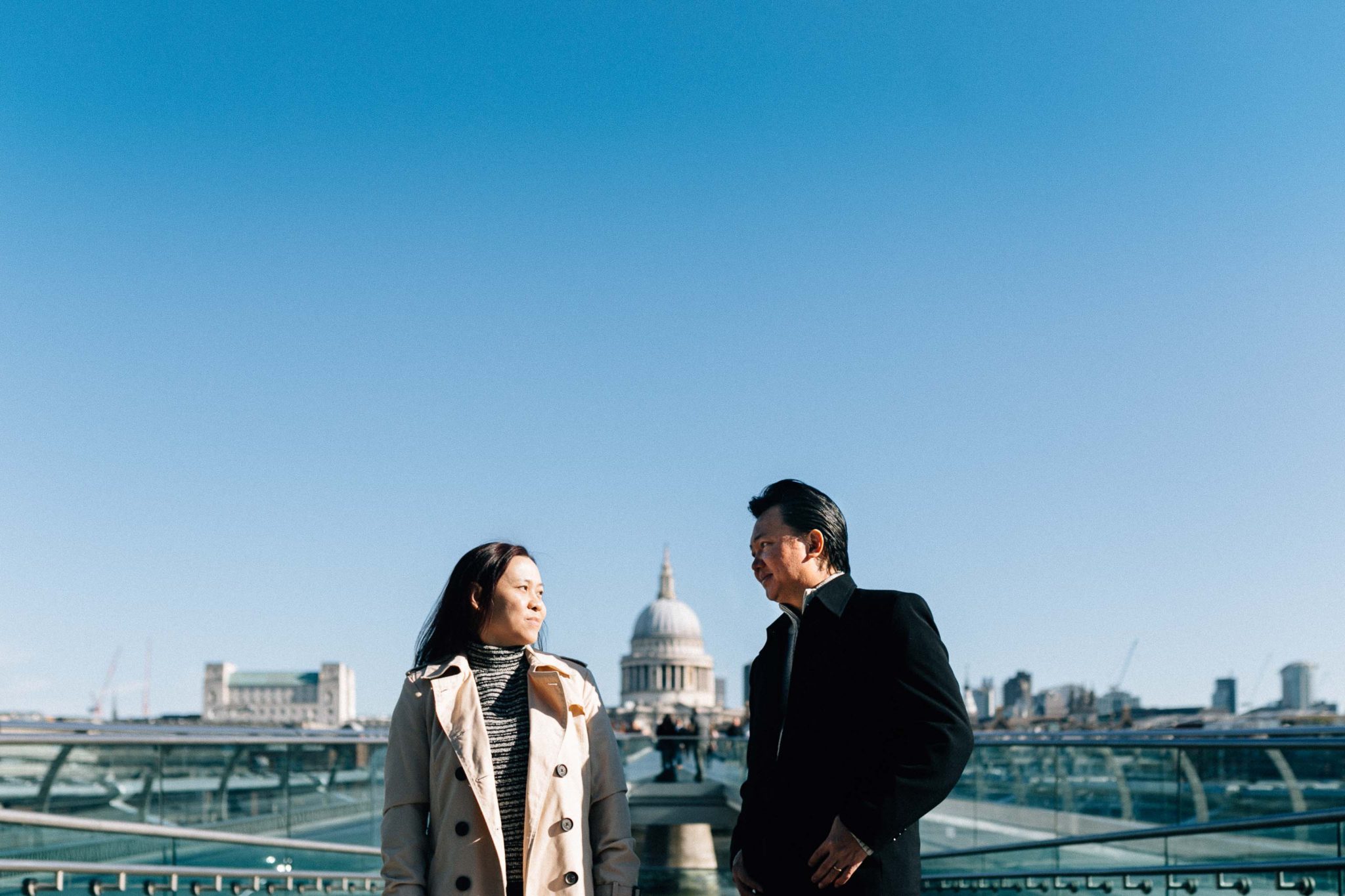 London pre wedding shoot at millenium bridge st paul cathedral 