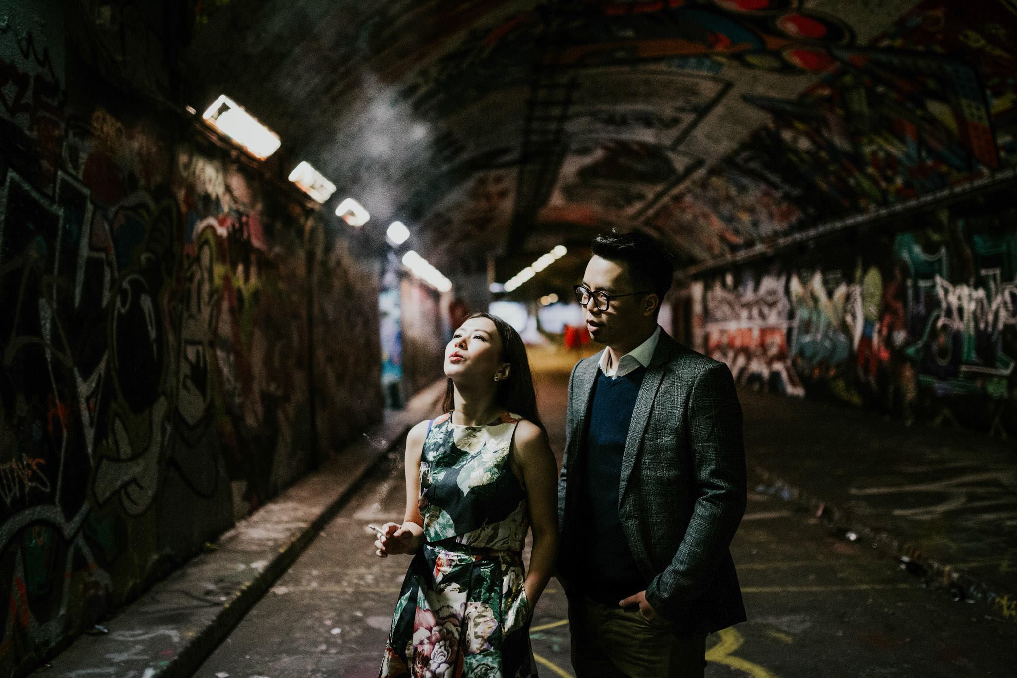 best locations for engagement shoot in london waterloo tunnels vaults