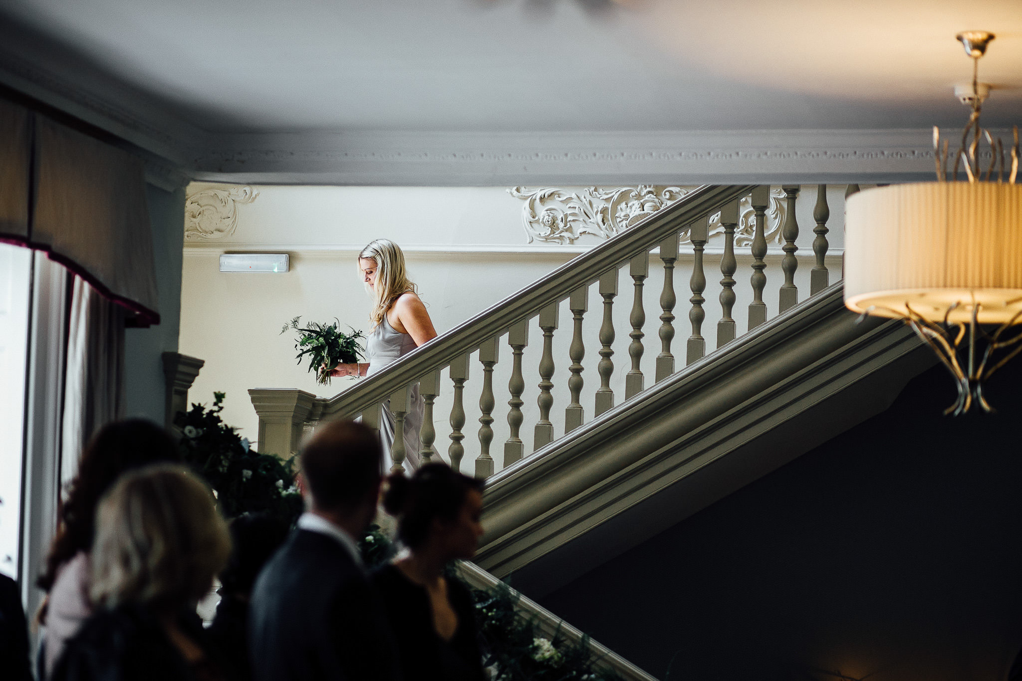 ceremony at morden hall wedding botanical theme with geometrical copper details