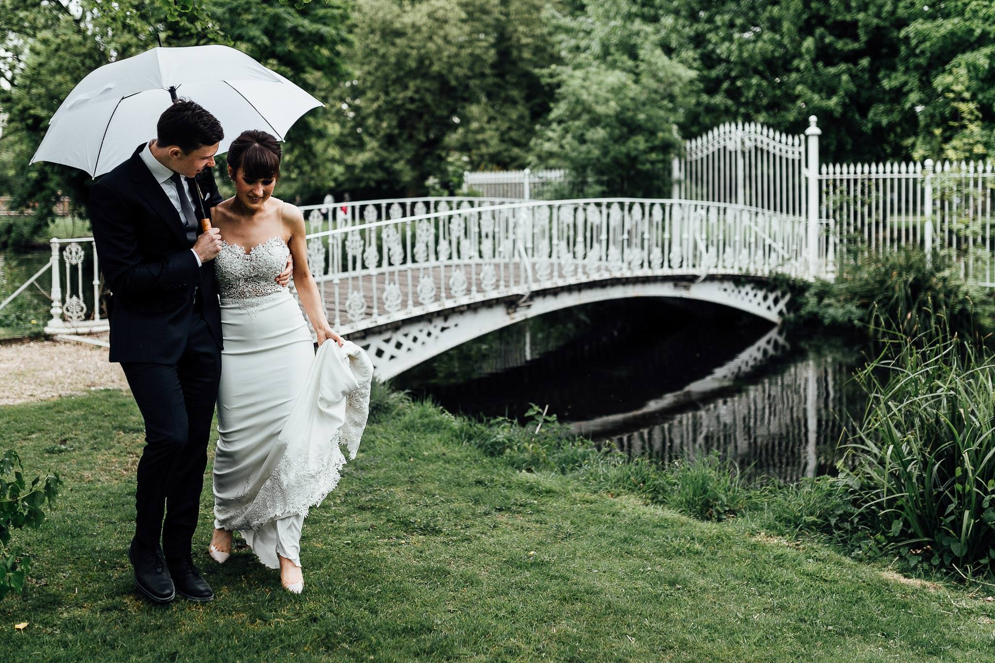 couples portraits from wedding at morden hall london