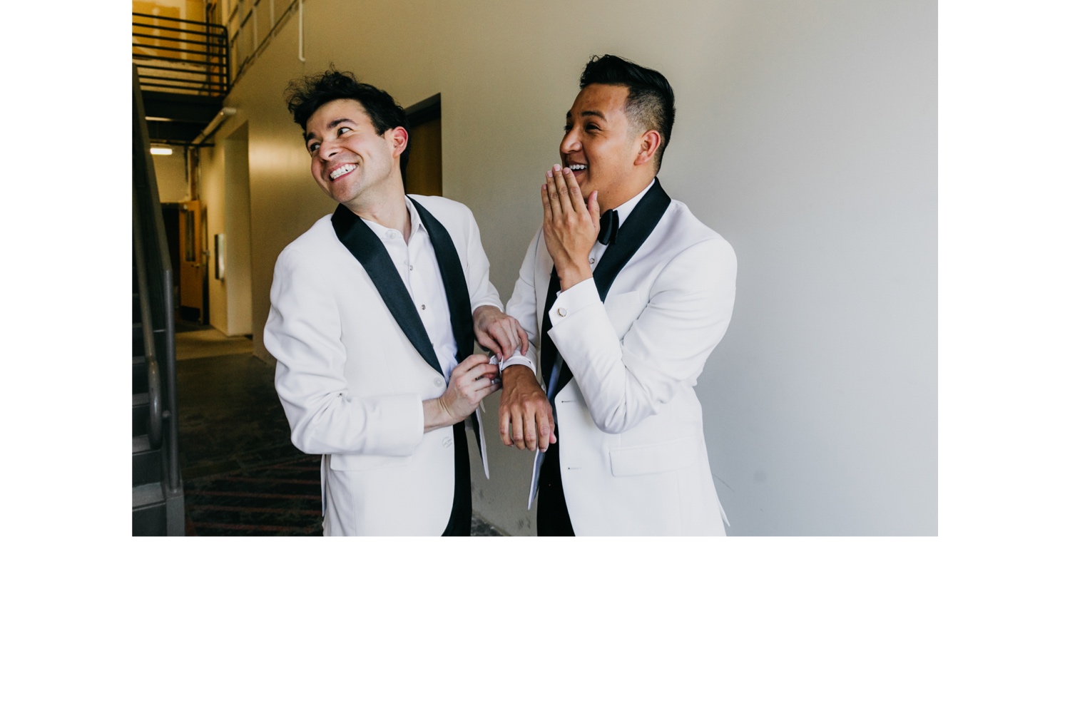 gay wedding groom prep